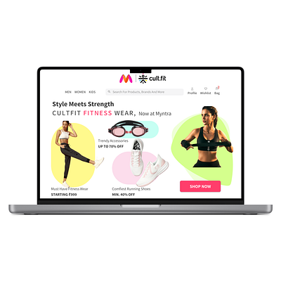 Myntra X CultFit | Hero Landing UI cultfit landing page design myntra ui design ux design uxui designer web design