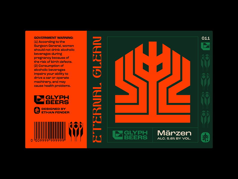 Eternal Glean autumn barley beer beer label eternal fall field glean grain harvest icon logo nature packaging design symbol typography wheat yeast yield