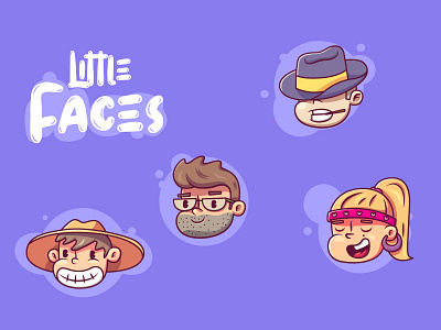 Little faces character design girl graphic design illustration men vector