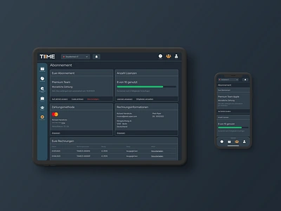 TIIME - Abonnement app app ui clean ui dark mode pay payment ui ux