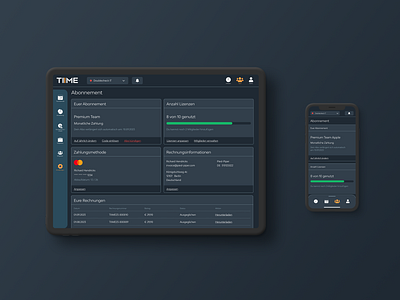 TIIME - Abonnement app app ui clean ui dark mode pay payment ui ux