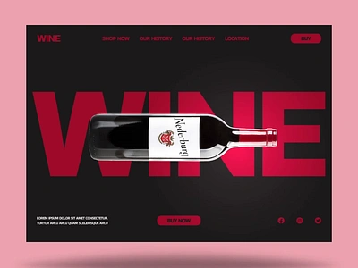 Wine web design 3d website figma ui ux web design