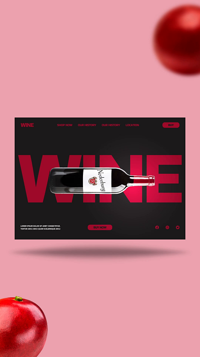 Wine web design 3d website figma ui ux web design