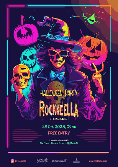 Halloween party poster template desig halloween illustration poster vector