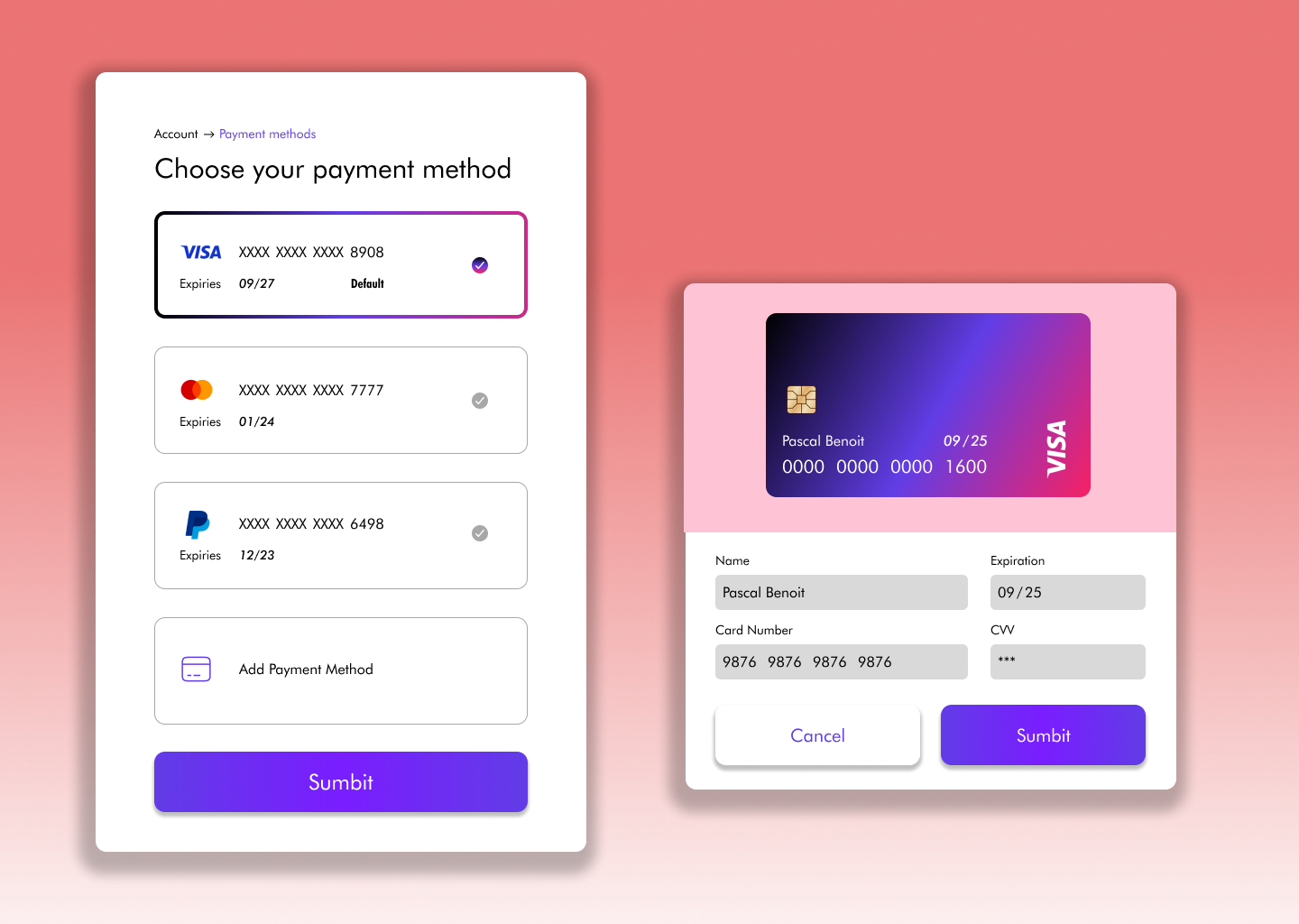 Payment Method Page By Lile Guramishvili On Dribbble