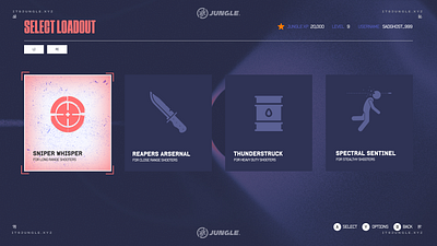 JUNGLE GAMES LOADOUT DESIGN gaming web3 design