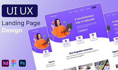 Education Landing Page Design UI 3d animation branding figma design graphic design landing page design motion graphics ui uidesign ux uxui web landing page webdesign