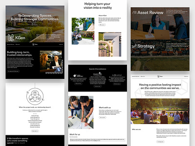 KGen web visuals branding construction identity monotone nephew parallax pattern web design webflow website