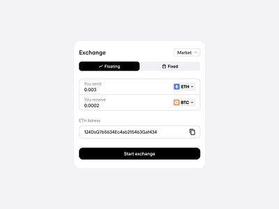 Exchange Widget //NewUI bitcoin desing erp ethereum exchange interface saas srm trade trading ui ux widget