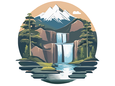 River mountain illustration mountain river vector