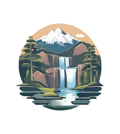 River mountain illustration mountain river vector