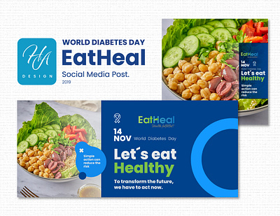 EatHeal World Diabetes Day Social Media Post design graphic design social media posts