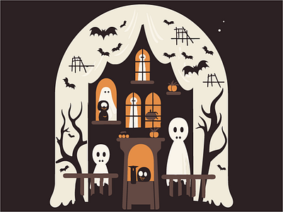 Halloween Haunted House Illustration creaky door creative projects eerie mansion ghostly presence ghostly shadows halloween halloween decorations halloween invitations halloween spirit haunted house illustration mysterious window scary haunting spooky art supernatural atmosphere