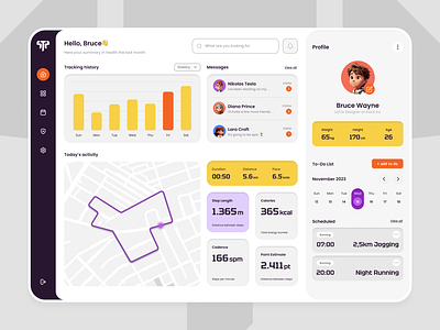 SportTrack | Dashboard app clean cycling dashboard design fitness health care illustration minimalism mobile running service sport tracker tracking activity ui ux website workout