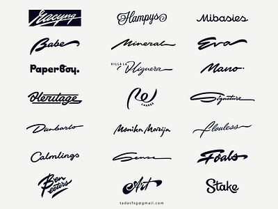 Logo / lettering '23 behance branding brushlettering calligraphy collection custom design flow handwritten identity lettering logo logos logotype premium script signature type typography unique