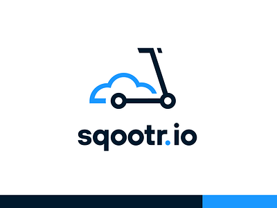 LOGO - Sqootr.io astrato branding cloud cloud logo cycle cycle logo data fun fun logo logo logo design mike waite moped scooter scooter logo sqootr transport vizlib