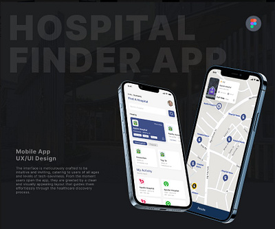 Hospital Finder App branding design illustrations mobile app mockups prototype
