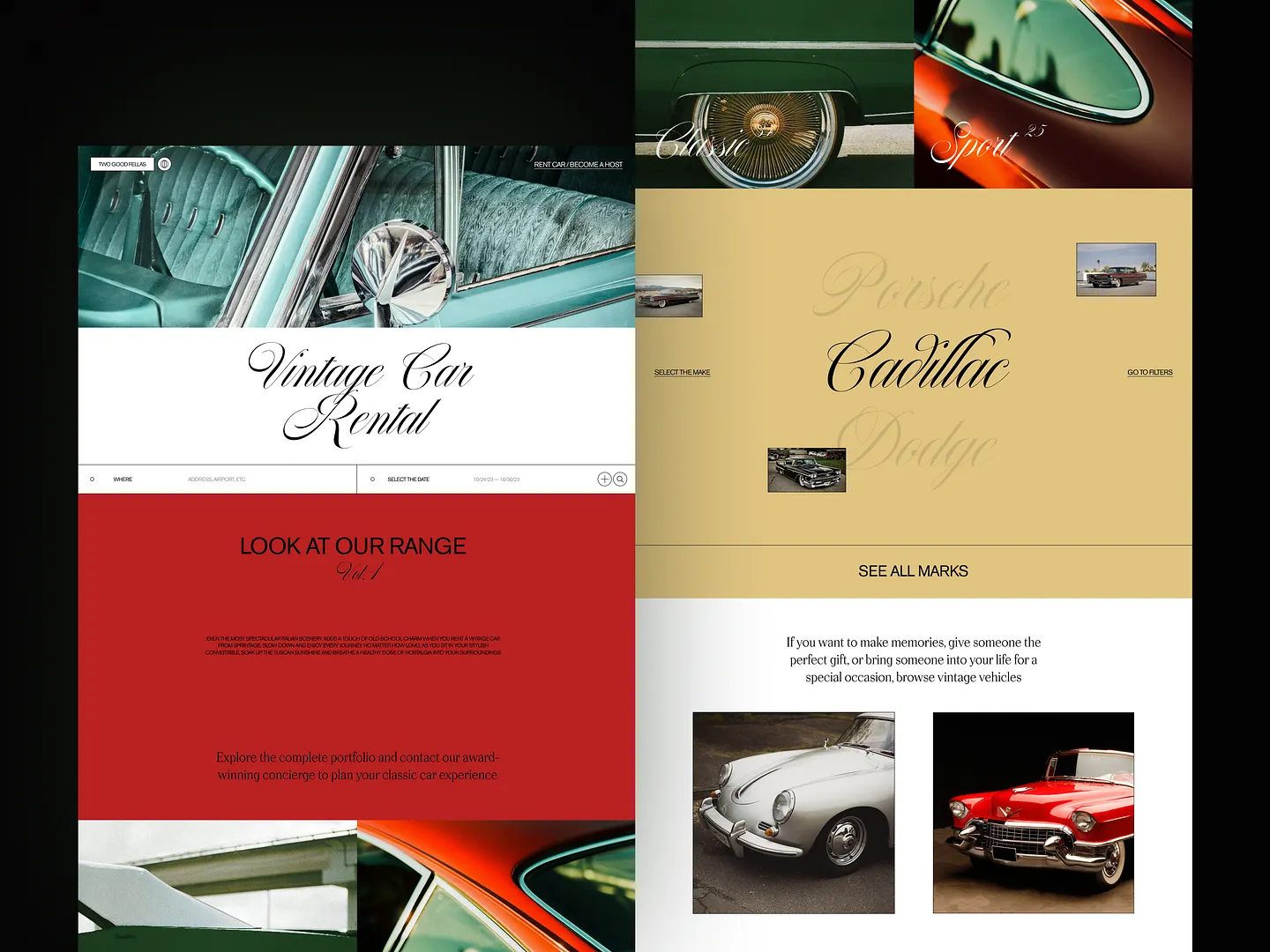 Elegant Vintage Car Dealer Website Design