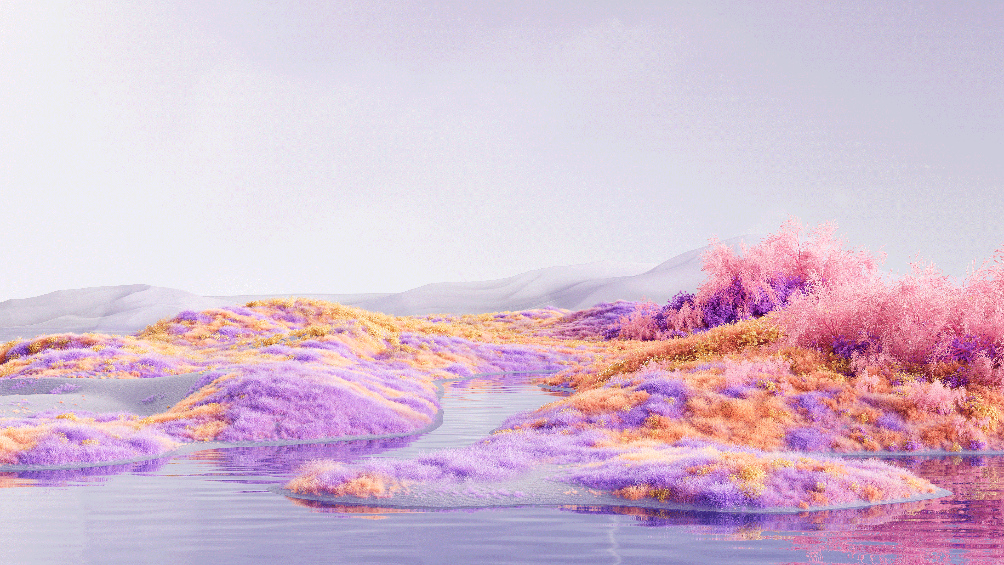 CGI Garden 3d agency art branding c4d cgi cinema 3d desert design garden graphic design grass hudini illustration logo motion graphics river water web webgl