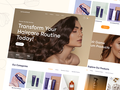 Hair Care Products Online Store beauty branding design hair haircare landing page online store ui ui design ux web design women