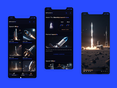 SpaceX Launch App ai app space space app space app ui space app ux space ui space x app design spacex ui user experience user interface ux