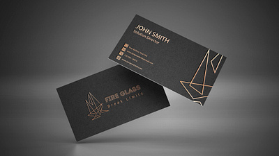 Fire Glass Logo Business cards branding graphic design logo