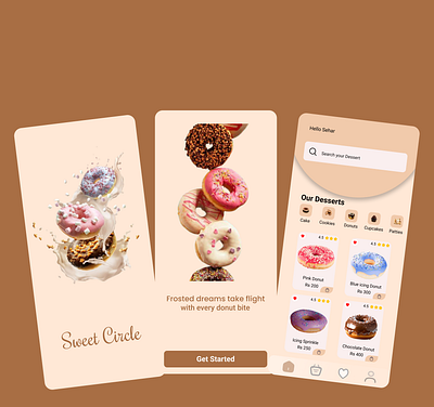 Bakery App app bakery app cake app donut app figma graphic design mobile mobile app ui ux b