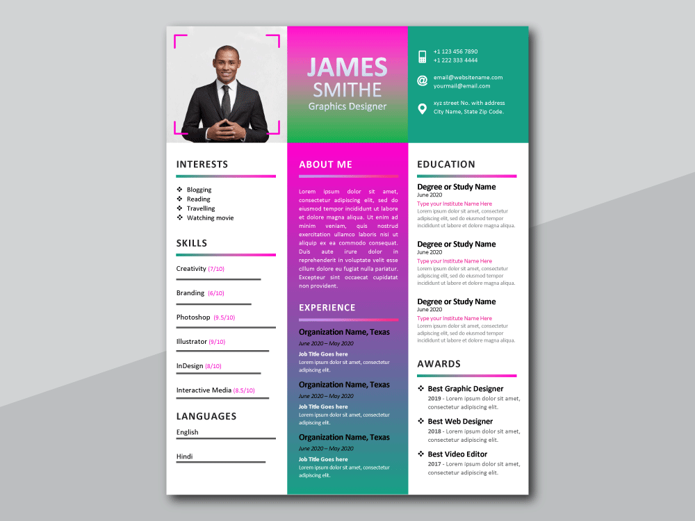 Resume Design cv design graphic design resume design