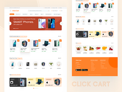 Click Cart Landing Page appdesign branding design graphic design ui uiux uiux design web design