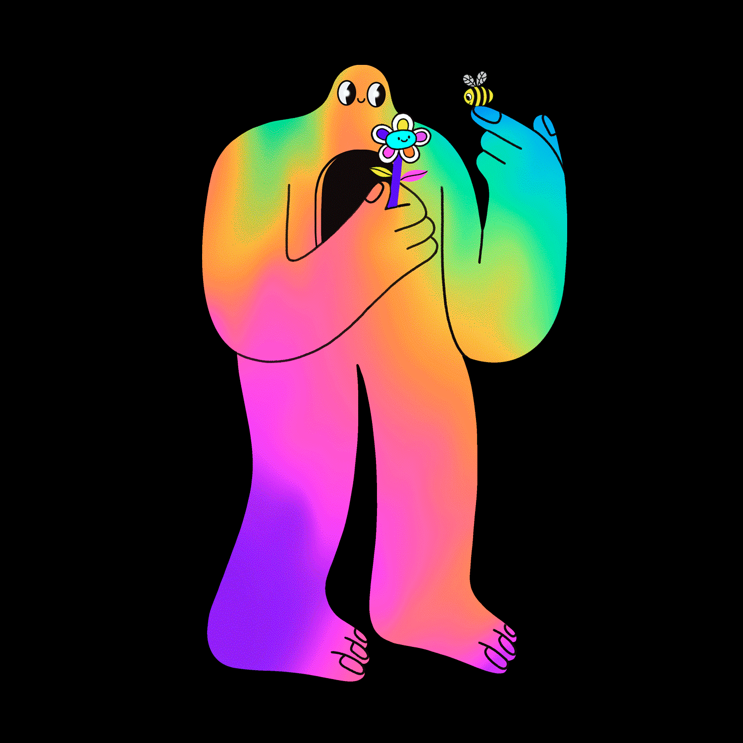 ❤️ 🧡 💛 Generous soul 💚 💙 💜 NFT 2d illustration adobe colorful design digital illustration gif illustration nft photoshop procreate rainbow