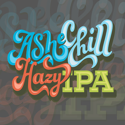 AsheChill Hazy IPA asheville beer brewery can label logo sweeten creek brewing typography