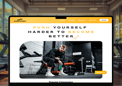 E-Commerce Gym Product Web Design animation app app design app ui branding design figma graphic design icon illustration landing page logo mockups one page web prototype typography ui ux vector web design