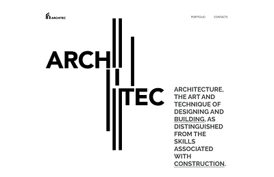 Logo and main page of website for Architect buro. design graphic design logo