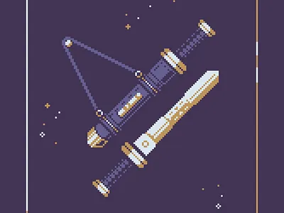 Golden Shortsword 16bit 8bit aseprite cardgames dnd dnditems fantasy fantasyart gameart illustration lowres medieval medievalweapon minimalistic pixel art pixelart sword swordart swordtember weaponart