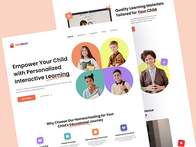 EduNest - Homeschooling Website Design course design education homeschooling landing page learning orange ui uidesign uiux uiweb uxdesign web design webdesign website website design websitedesign