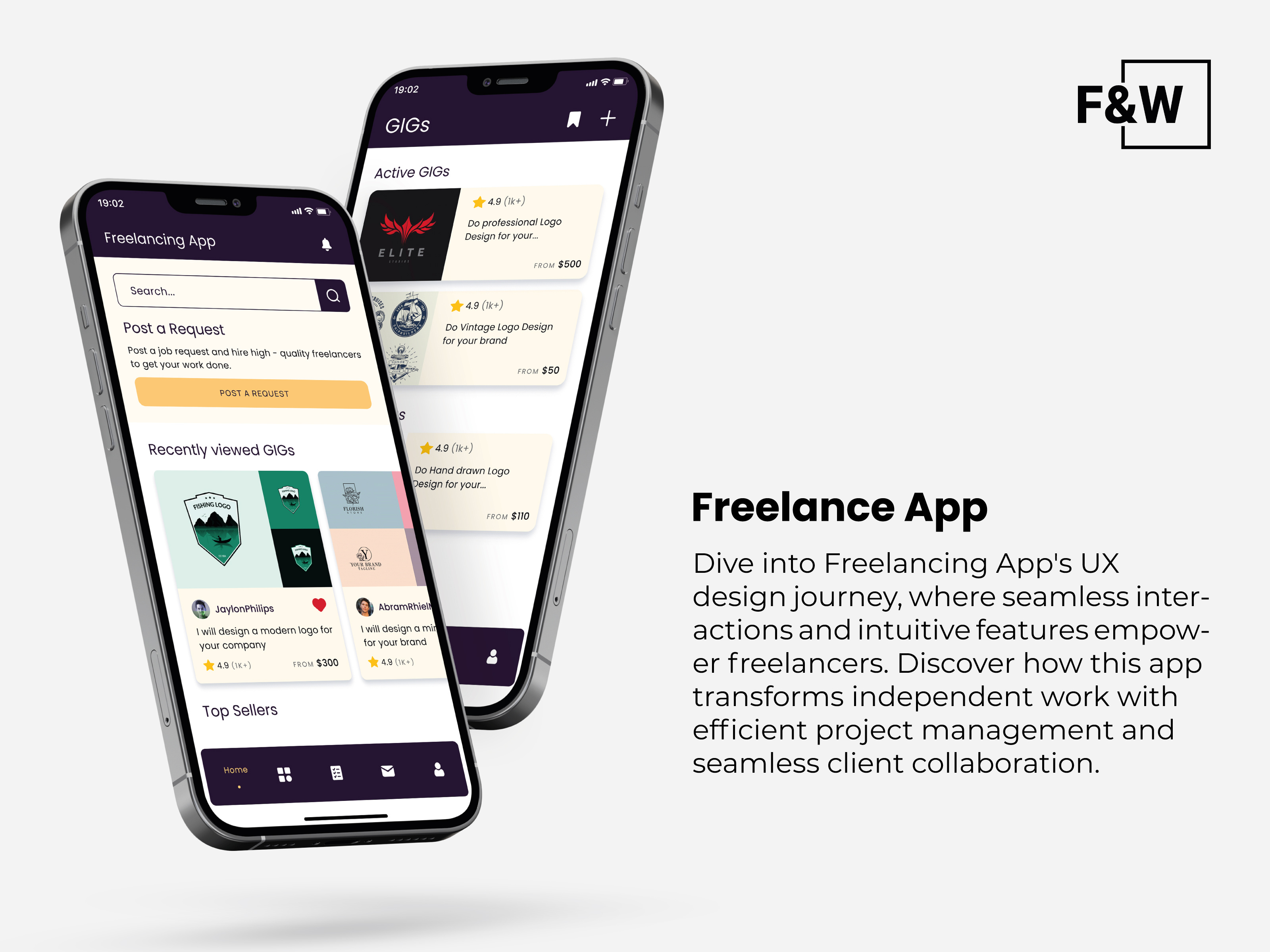 Example of Freelance App  |  UX/UI Case Study