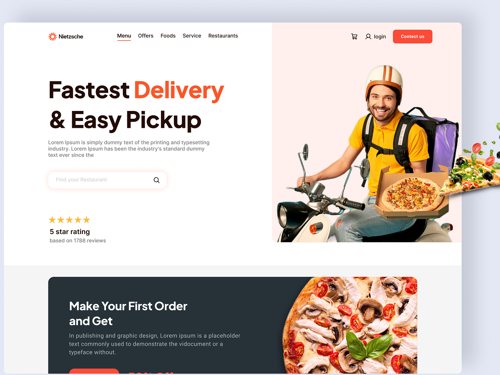 Food Delivery Landing Page Ui Ux Design By Mostafizur Rahaman On Dribbble