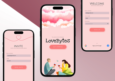Couples Chat application aesthetic app design minimal ui