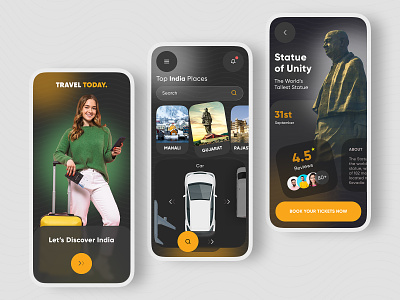 India Travel Mobile App android app booking app figma free free download india travel app ios app mobile app mobile template mobile ui design mockup travel app ui ux design website design