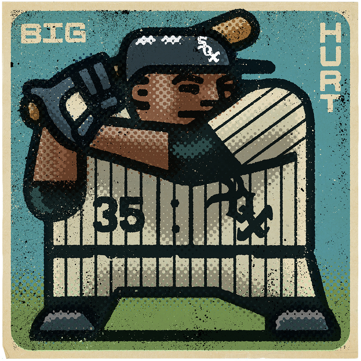 Frank Thomas Portrait athlete baseball big hurt chicago drawing frank thomas illustration mario mlb portrait sports white sox zucca