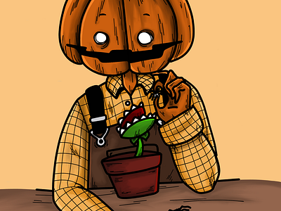 Feeding... calabaza cartoon halloween horror monsters plants pumpkin spooky spooky season