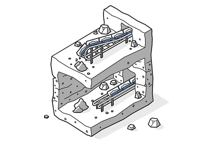 Ore transportation system affinity designer flat illustration illustration isometric ore outline royal veyor simple stones transportation system vector art