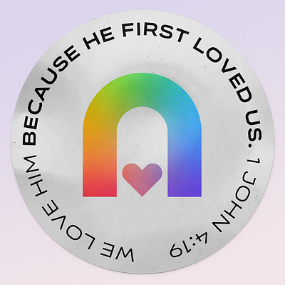 Rainbow Gospel—sticker v.2 🩵🌈 ✝️ bible church heart lgbtq love ministry mockup outreach pride pridemonth psd rainbow sticker