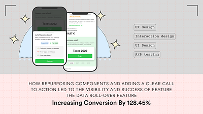 How a call to action led to a good increase in conversion rate figma product design ui design user testing ux design