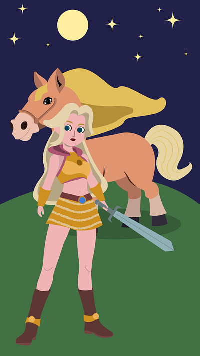 Valkyrie with her horse aftereffect girl motion graphics valkyrie