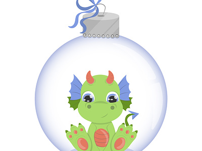 Symbol of the New Year of the Dragon branding christmas toy cute dragon graphic design logo new year