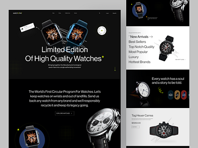 Watchme!(watch store) Homepage black and white creative design dribbble ecommerce ecommerce store interface landing page minimal modern popular shot saidul islam typography ui design uiux visual design watch watch store web website design