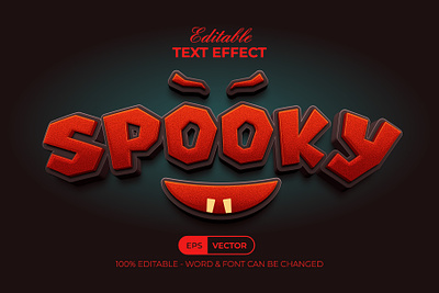 Spooky Text Effect Style 3d bold design editable effect font halloween horror lettering modern style text type typeface typography vector