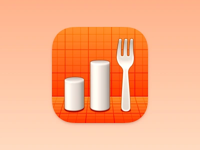 FoodNoms App Icon 3d app app icon chart fork icon icons ios madewithsketch