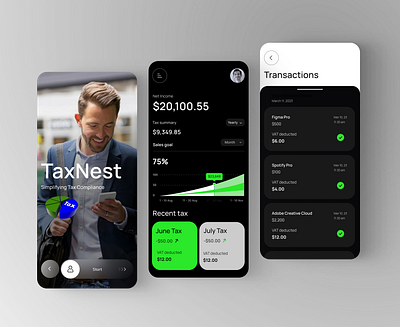 Tax Management App appdesign application design figma finance app fintech mobileapp problemsolving productdesign tax manager ui uiux uiuxdesign ux uxdesign